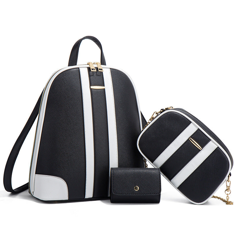 Women's Fashion Trendy Simple Large Capacity Three-piece Backpacks