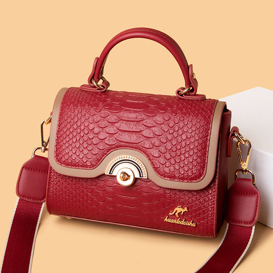 Women's Denis Kangaroo Crocodile Pattern Large Capacity Crossbody Bags