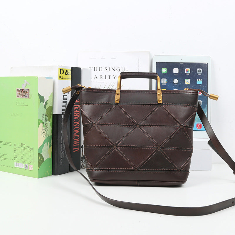 Women's Geometric Patchwork Retro Commuter Stitching Shoulder Bags