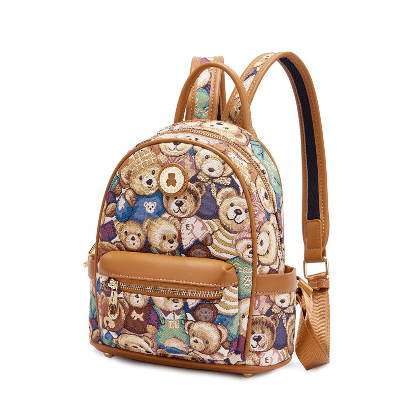 Bear Attachment Female Design Cute Large Backpacks