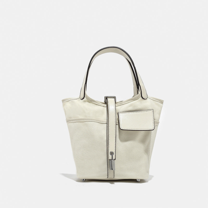 Women's Korean Style Canvas Vegetable Basket Bucket Bags