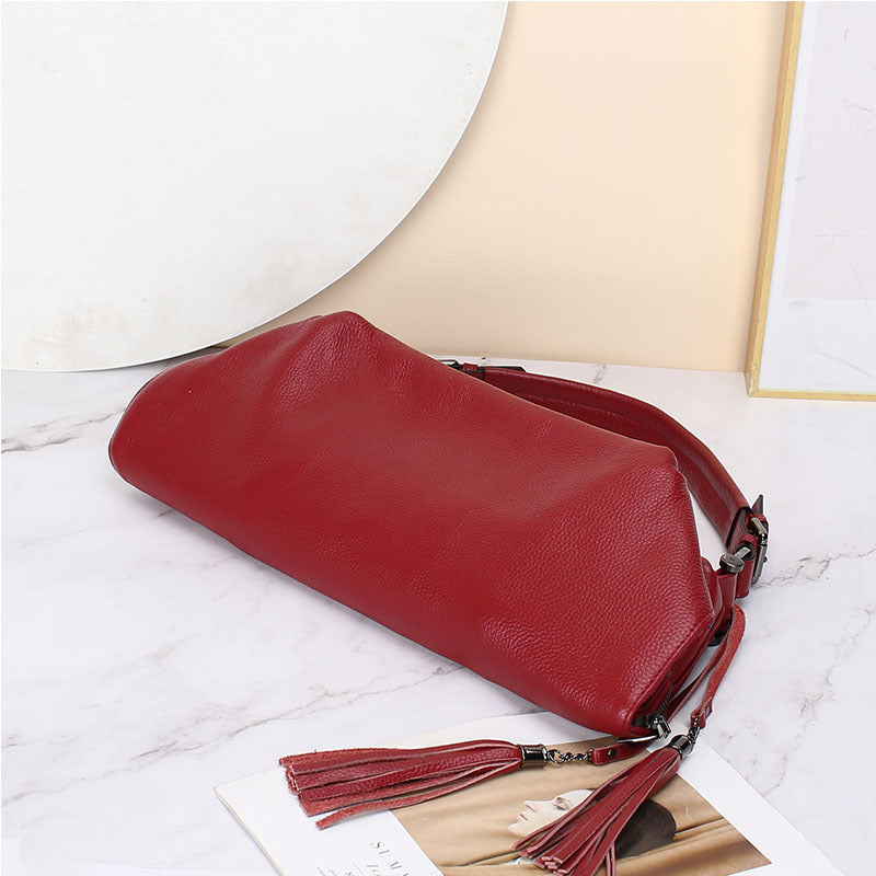 Women's First Layer Cowhide Genuine Leather Simple Shoulder Bags