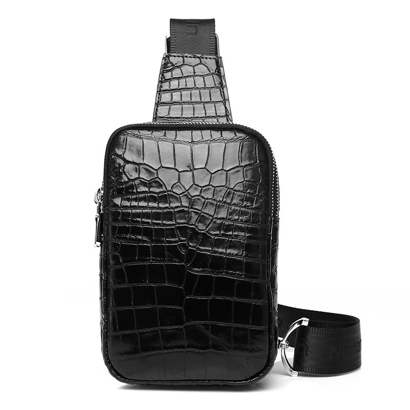 Men's Crocodile Belly Pattern Leisure Mobile Fashion Bags