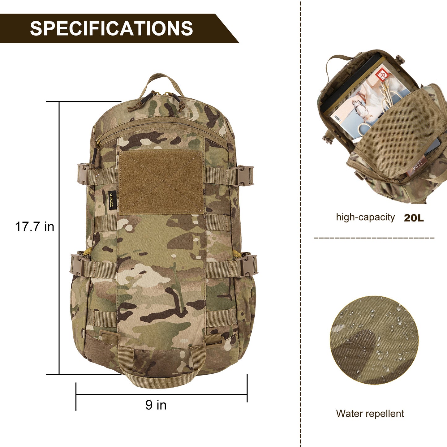 Cricket Nylon Water Portable Lightweight Combat Sports Backpacks