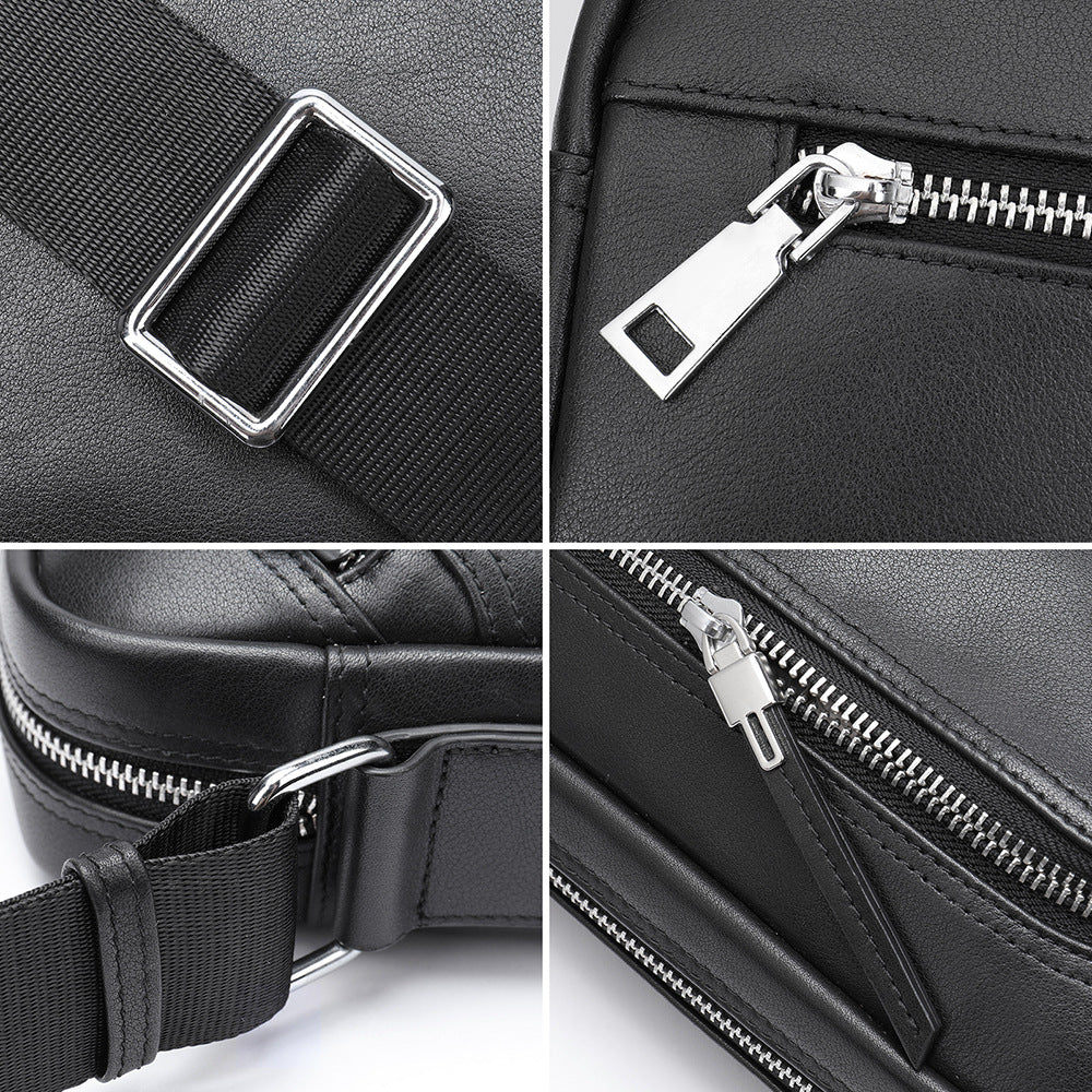 Men's Genuine Leather Fashion Versatile Stylish First Men's Messenger Bags