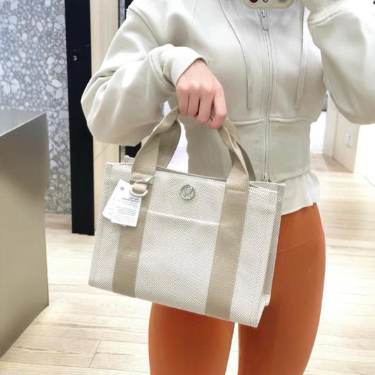 Women's Two-color Canvas Vanity Mummy Portable Large Tote Bags