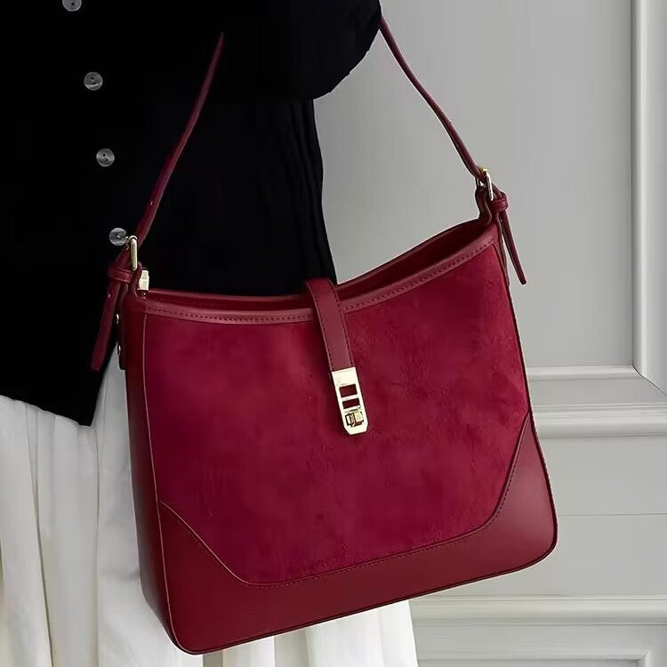 Women's Red Large Capacity High-grade Retro Bridal Tote Bags