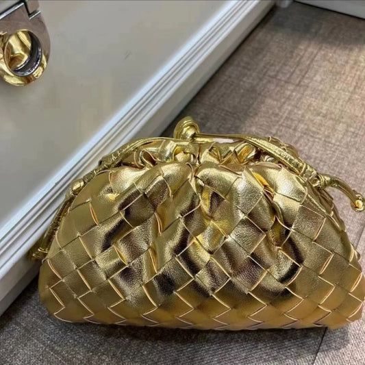 Women's Cloud Cowhide Pleated Dumpling Clutch Bags