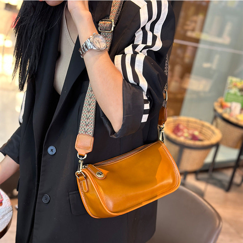 Women's Genuine Leather Summer Soft Cowhide Simple Crossbody Bags