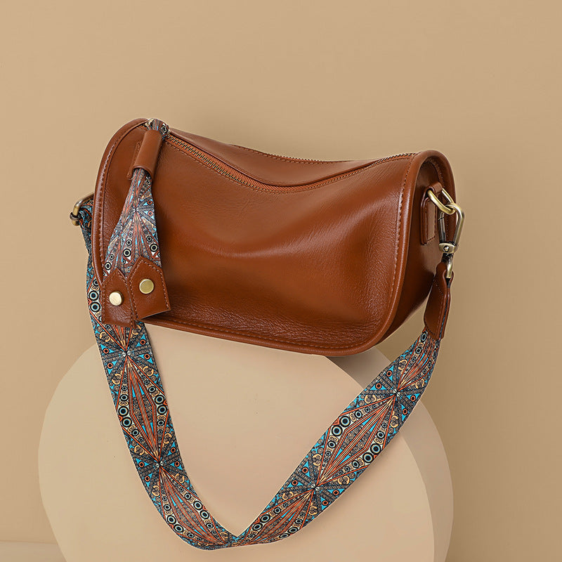 Women's Summer Niche Genuine Leather Popular Pillow Bags