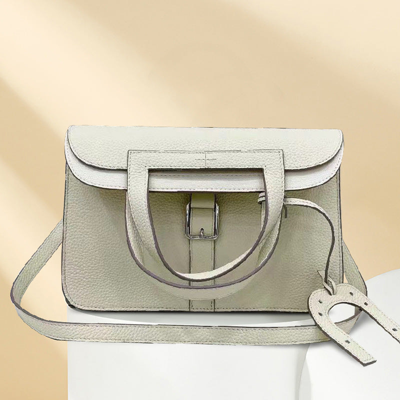 Women's Leather Hand Top Layer Cowhide Lychee Crossbody Bags