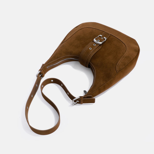 Style Vintage Suede Saddle Croissant High-grade Shoulder Bags
