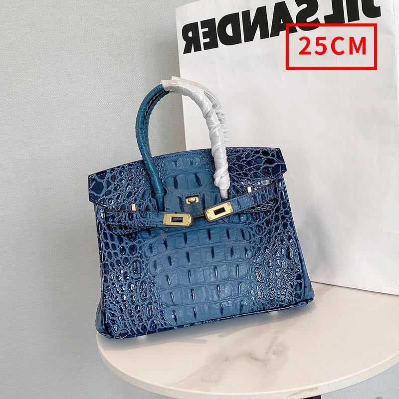 Women's Genuine Leather Crocodile Bone Cowhide Fashion Handbags