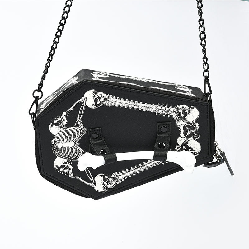 Women's Punk Skeleton Portable Fashion Trendy Dark Shoulder Bags