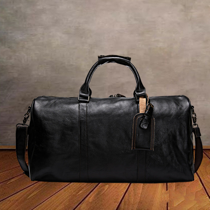 Women's & Men's & Genuine Leather Portable Fitness Travel Bags
