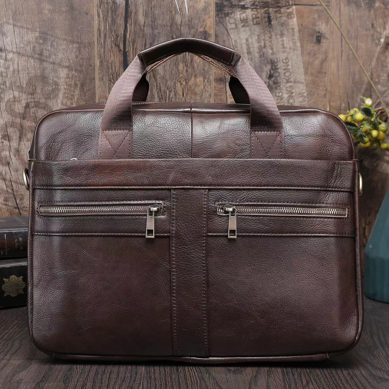 Men's Leather Business First Layer Cowhide Men's Briefcases