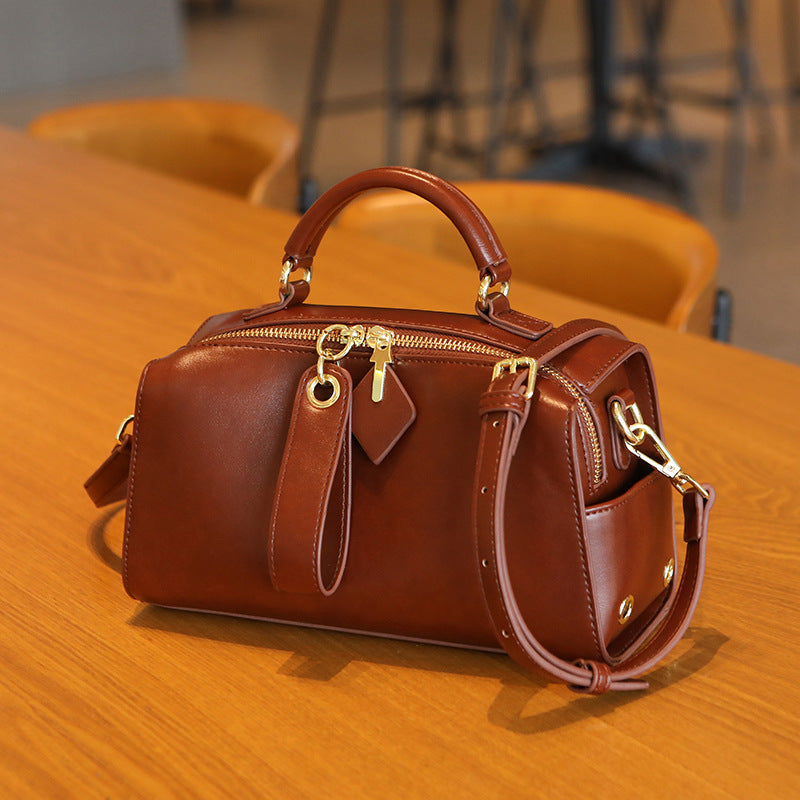 Boston Pillow Retro Solid Color Large Shoulder Bags