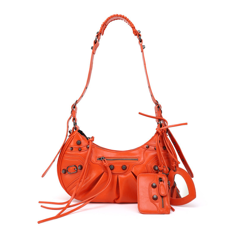 Motorcycle Three-in-one Crocodile Rivet Underarm Selenodont Shoulder Bags