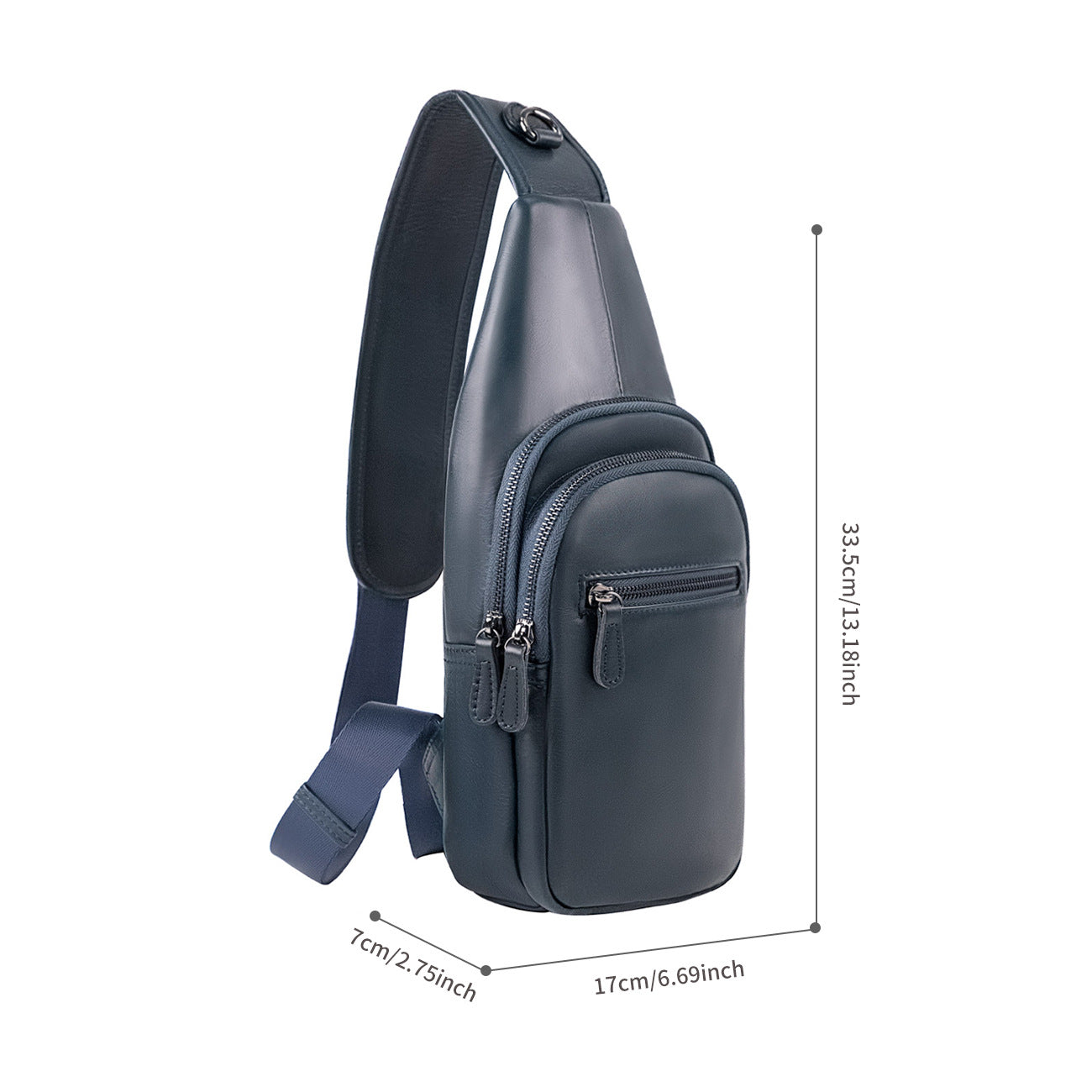 Men's Fashion Simple Leather Large Capacity Men's Chest Bags