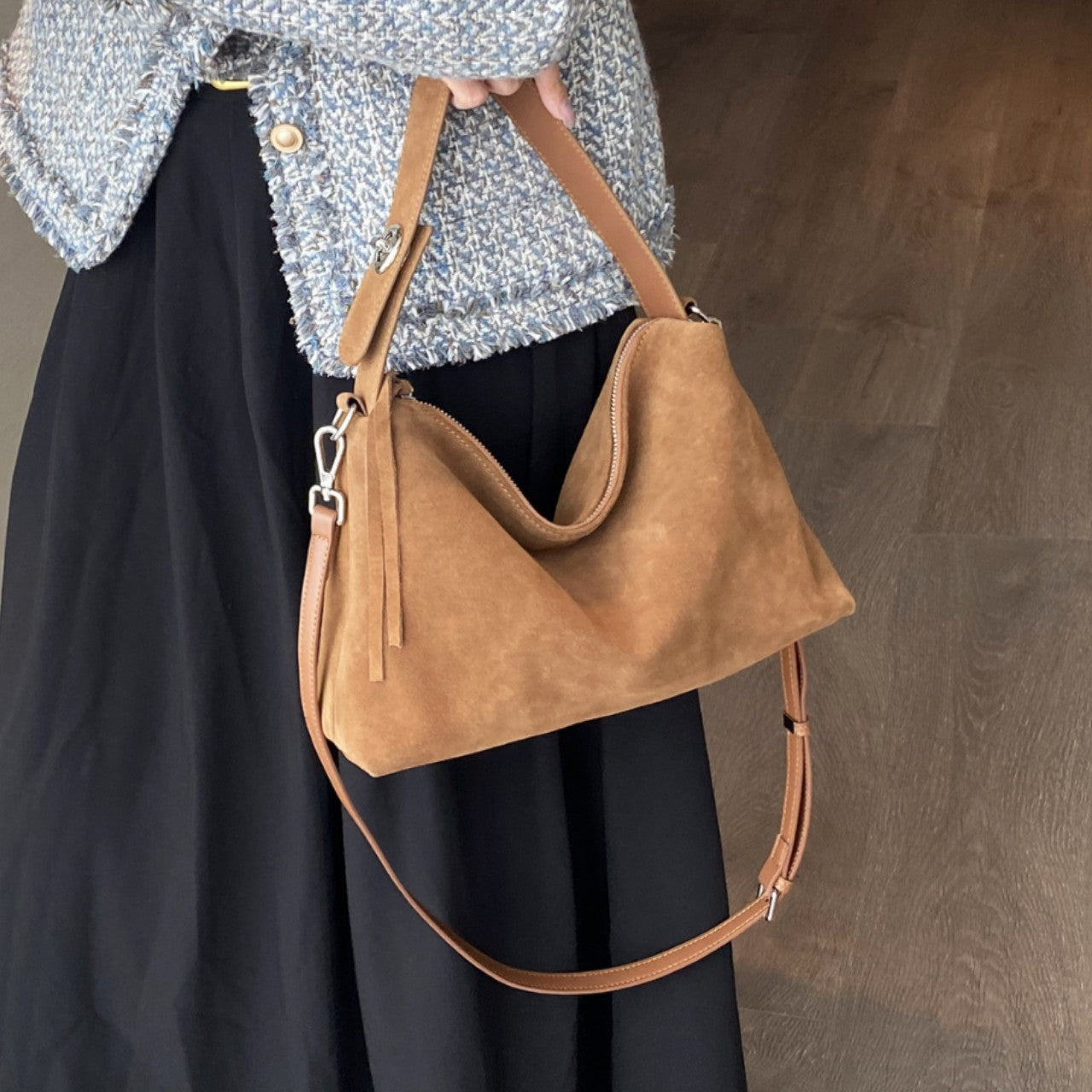 Cowhide Frosted Soft High-grade Sense Niche Dumpling Popular Fashion Shoulder Bags