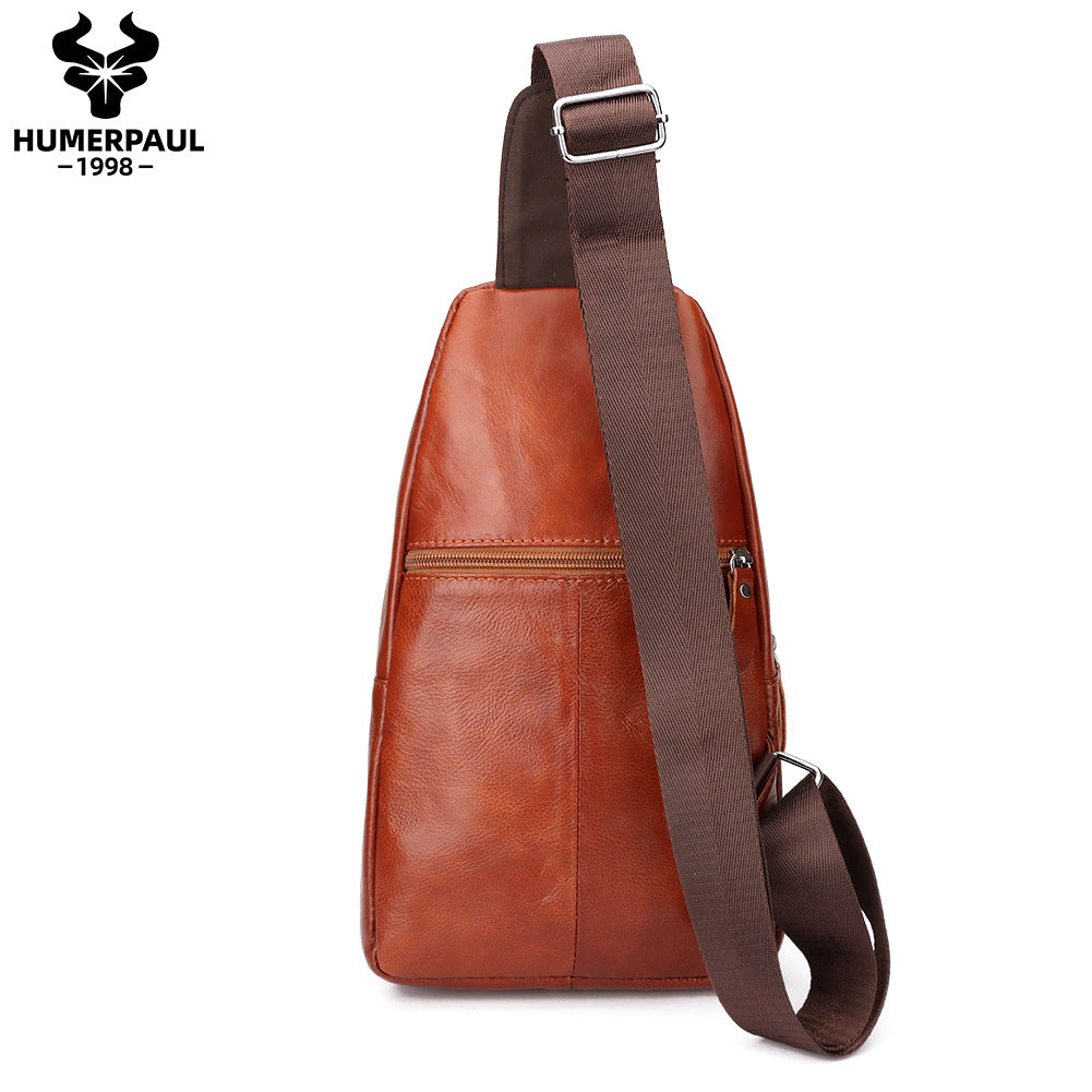 Men's Paul First Layer Cowhide Genuine Leather Men's Chest Bags
