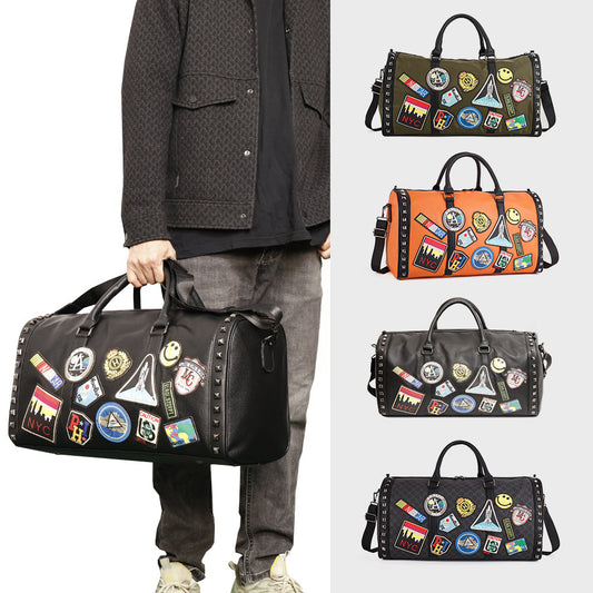 Men's Capacity Fashion Badge Short Distance Workout Men's Handbags