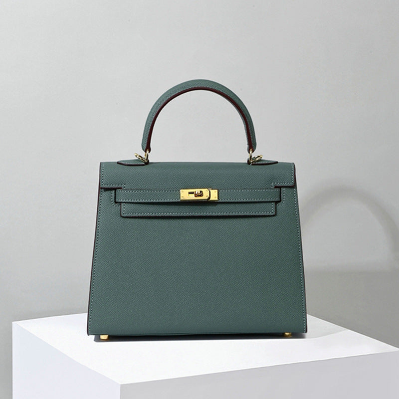 Women's Genuine Leather Advanced Texture Palm Print Kelly Crossbody Bags