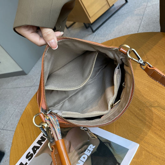 Women's Vegetable Tanned Leather Cow Single Lady's Fashion Large Capacity Bags