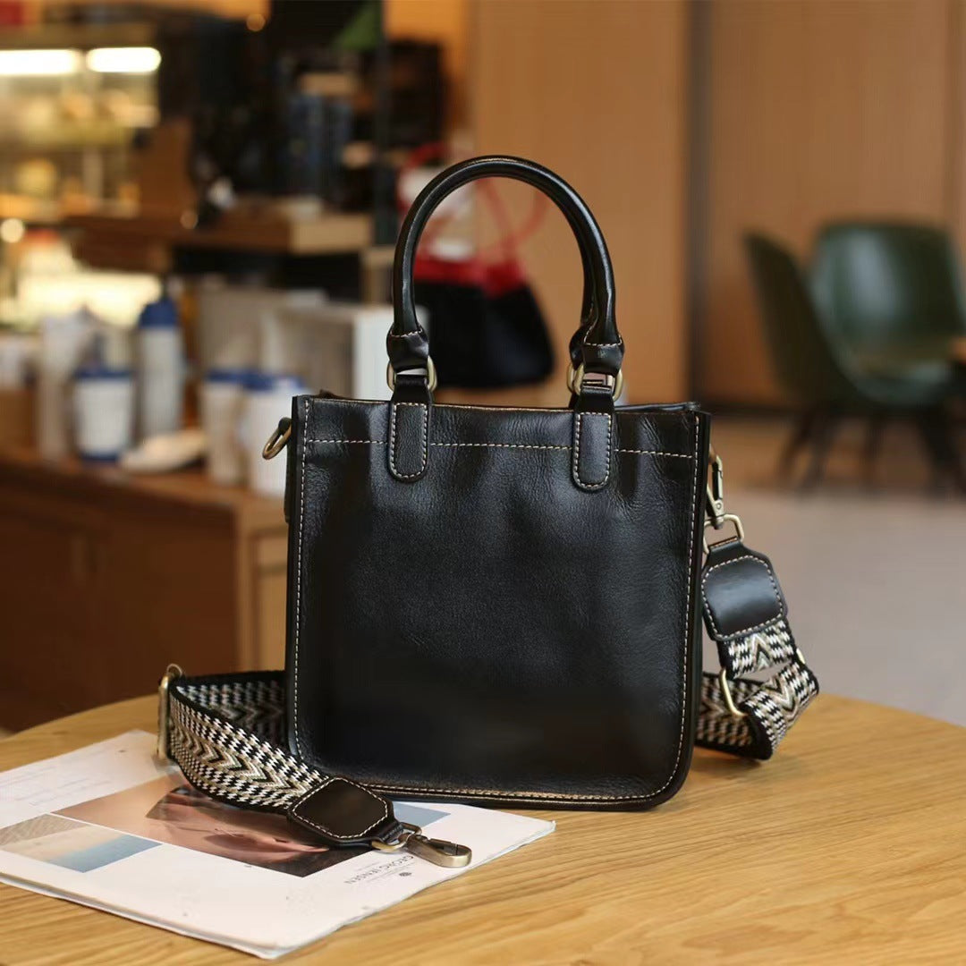 Women's Fashion First Layer Leather Portable Crossbody Bags