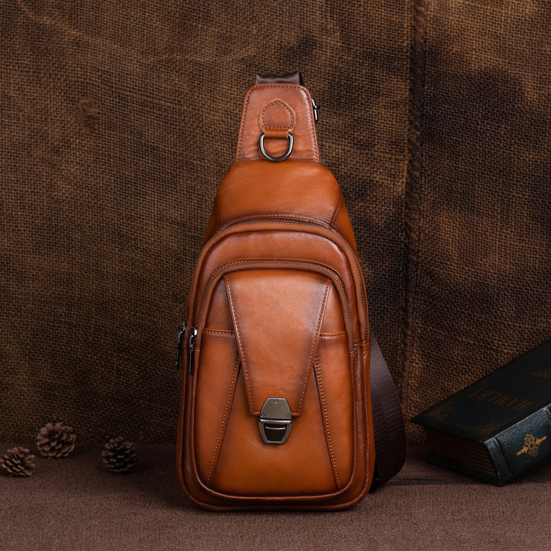 Men's Genuine Leather High Sense Korean Style Men's Chest Bags