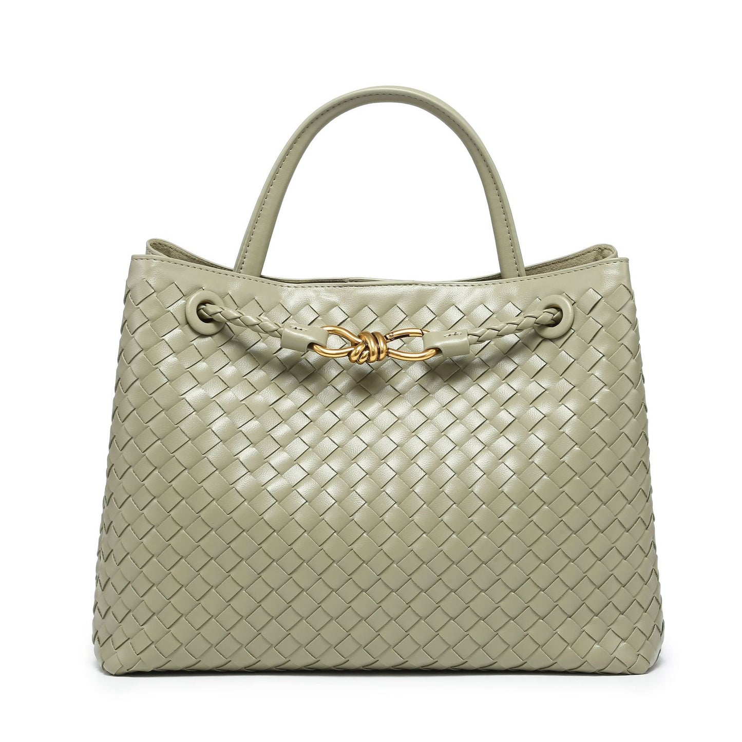 Woven Metal Cord Fastener Large Capacity Crossbody Bags