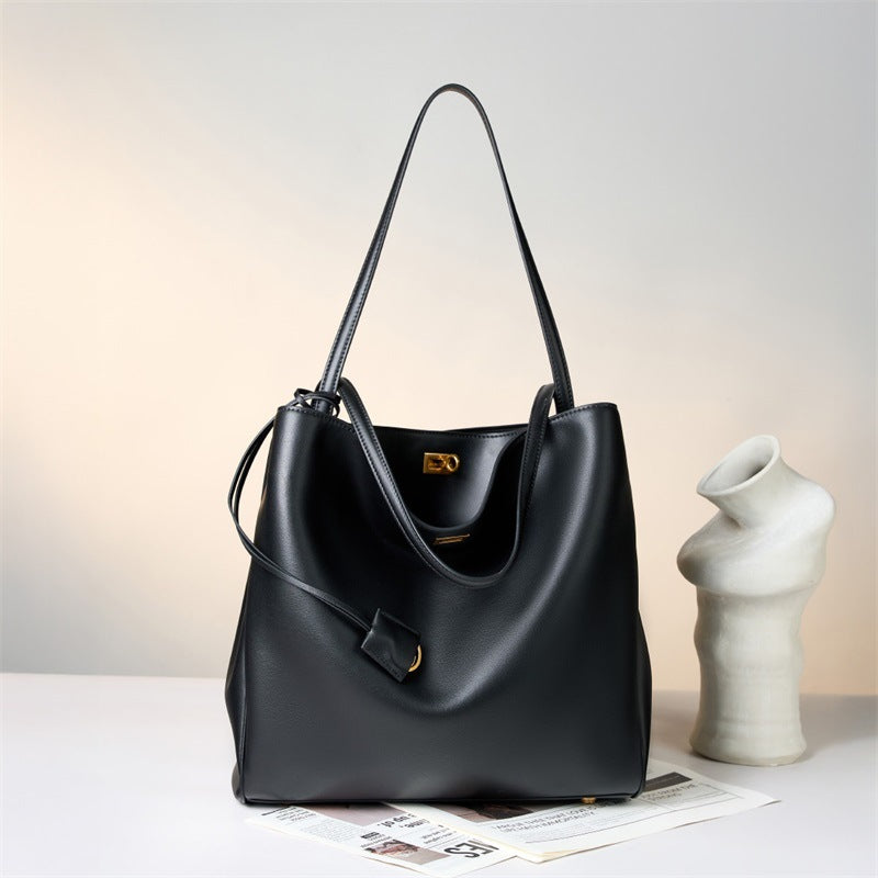 Women's Leather Genuine Underarm First Layer Cowhide Large Tote Bags