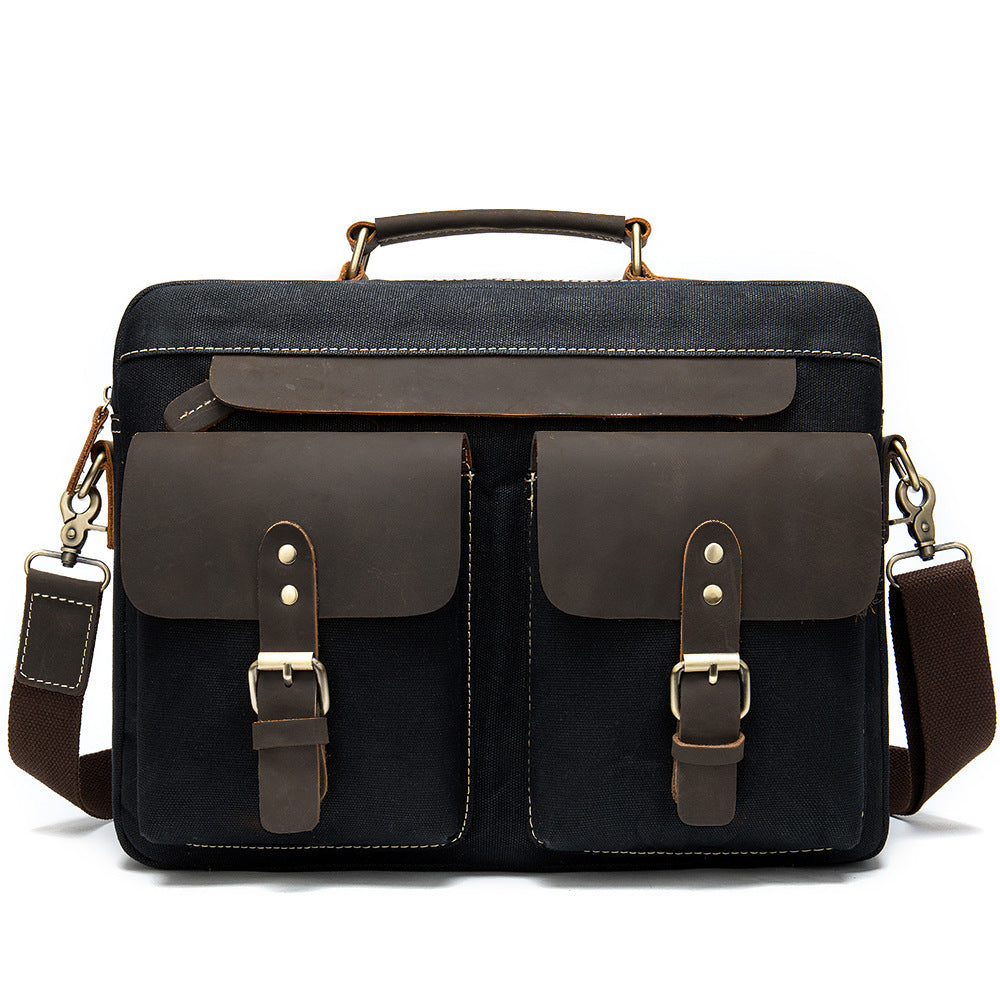 Men's Cowhide Cloth Vintage Business Inch Computer Men's Briefcases