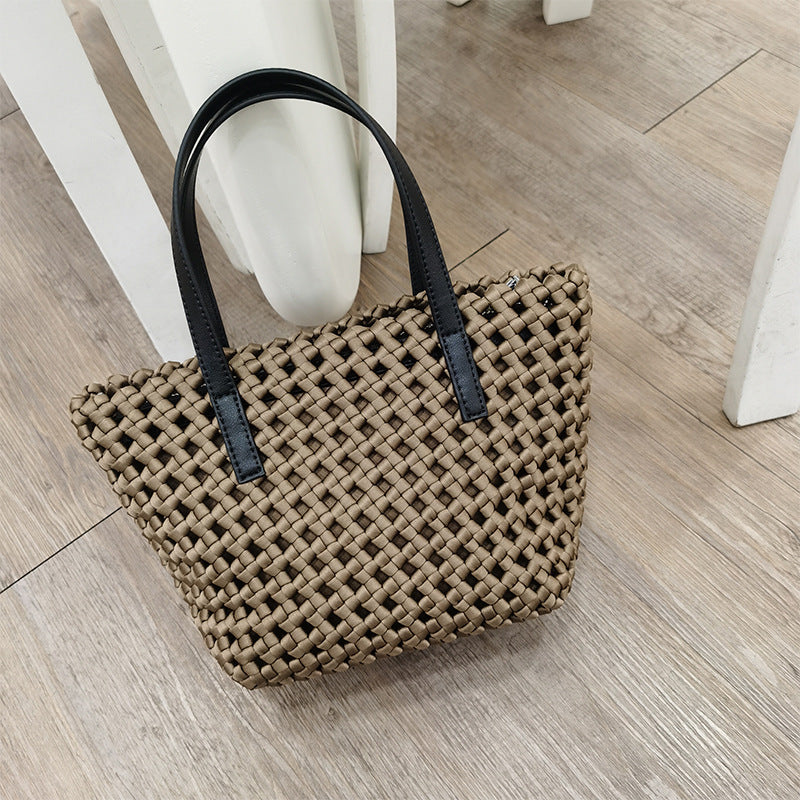 Woven Vintage Handmade Ribbon Vegetable Basket Handbags