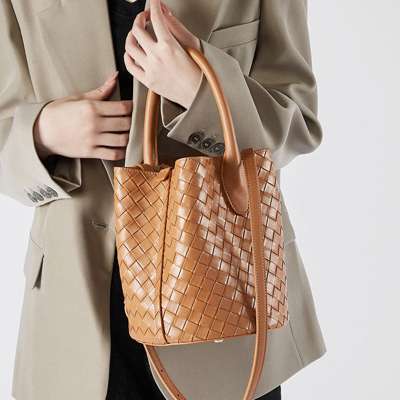 Women's Unique High-grade Genuine Leather Weaving Crossbody Bags