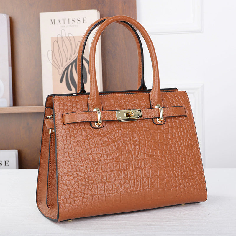 Women's Large Light Luxury Minority High-grade Crocodile Pattern Capacity Handbags