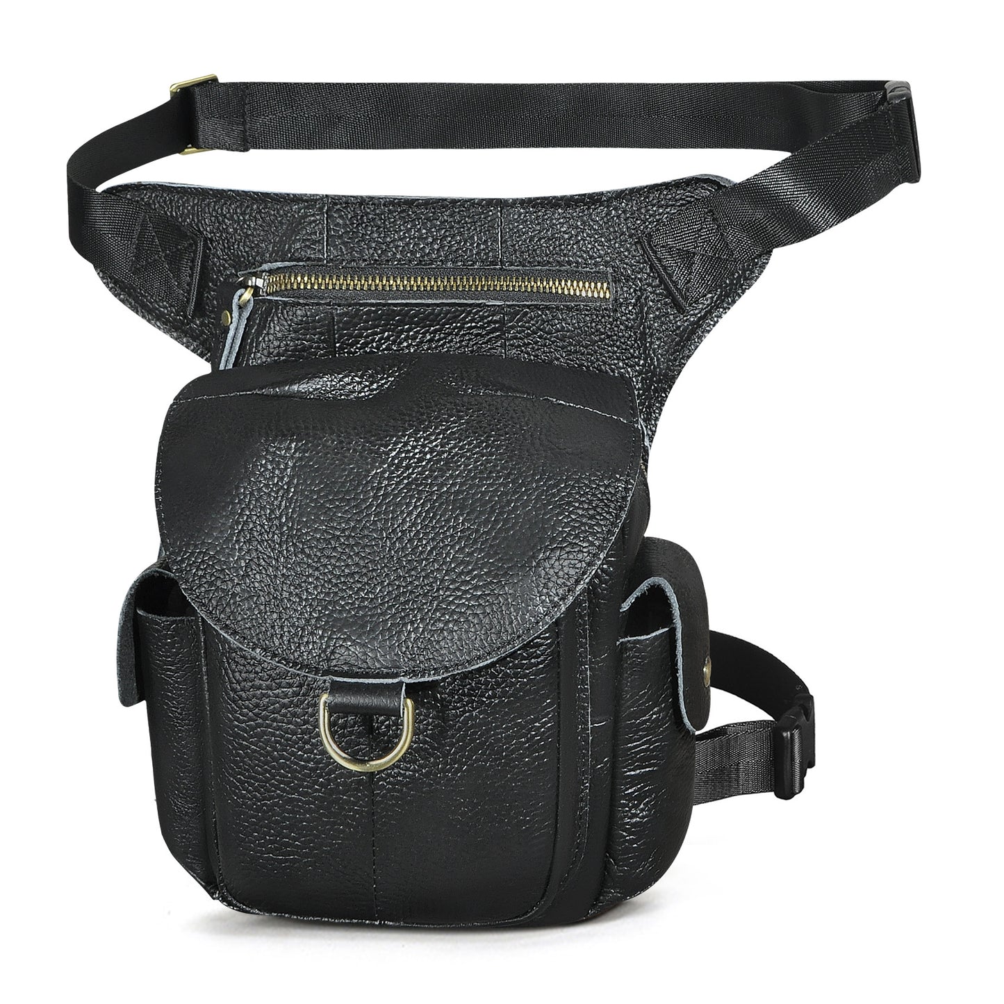 Men's Oil Waxed Leather Cowhide Retro Trendy Cool Men's Chest Bags