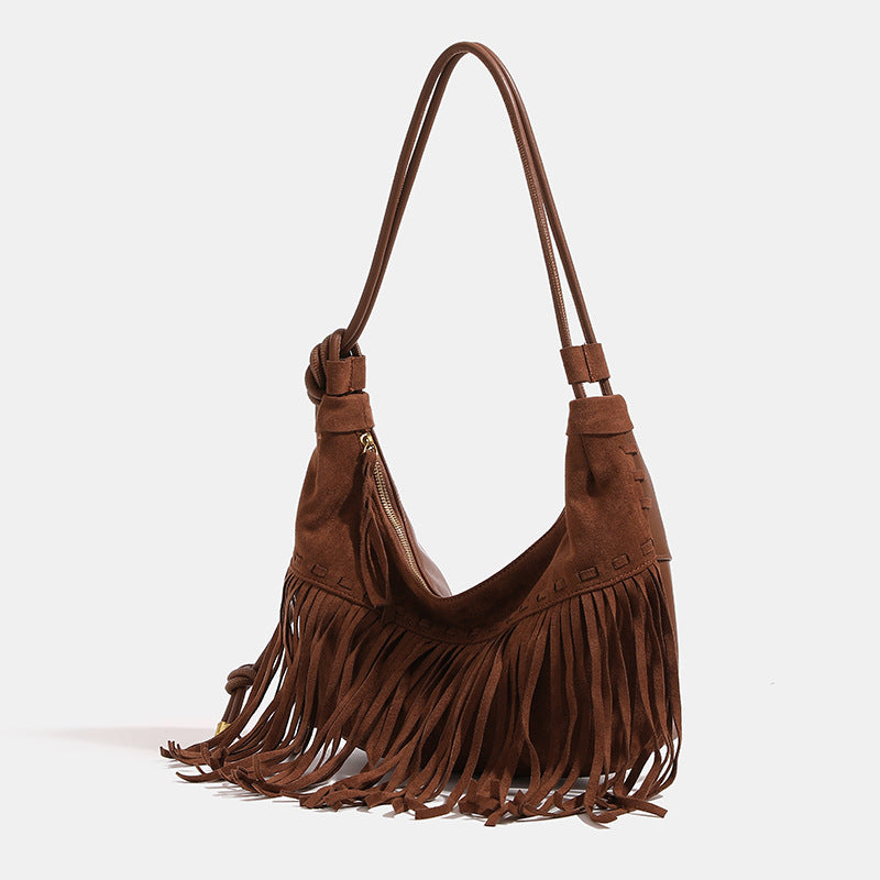Bohemian Style Matte Tassel Large Capacity Tote Bags