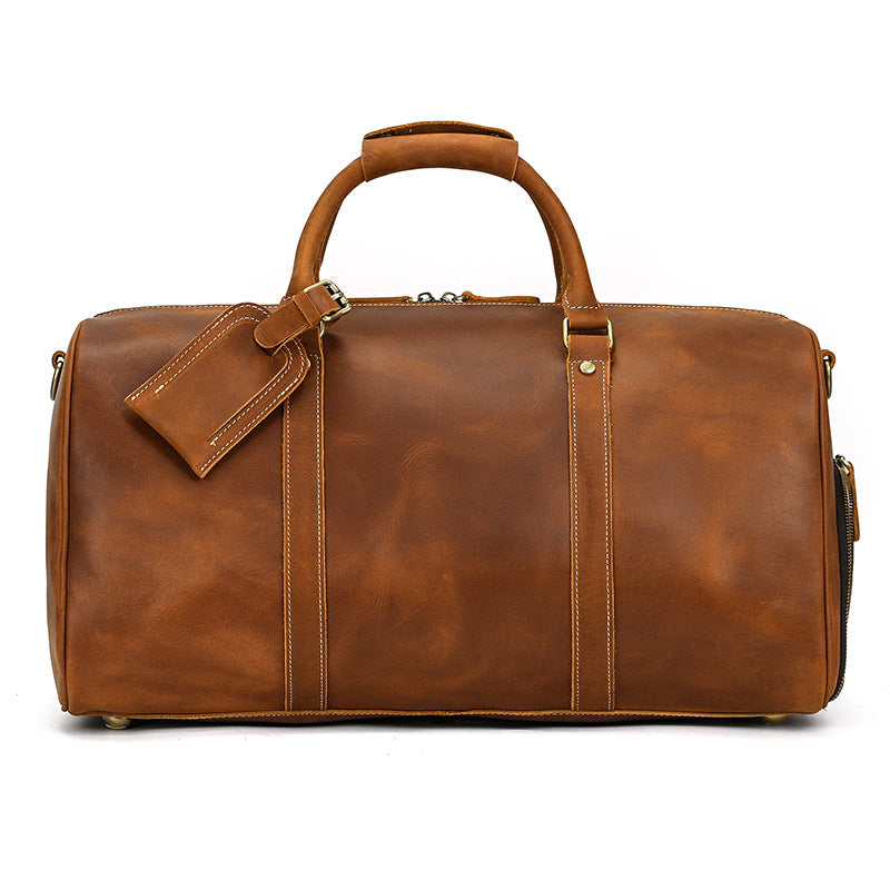 Men's Crazy Horse Leather Fitness With Shoe Luggage