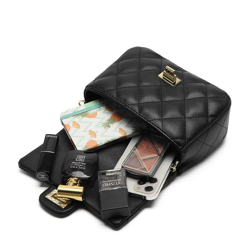 Women's Leather Fat Golden Balls Classic Style Crossbody Bags
