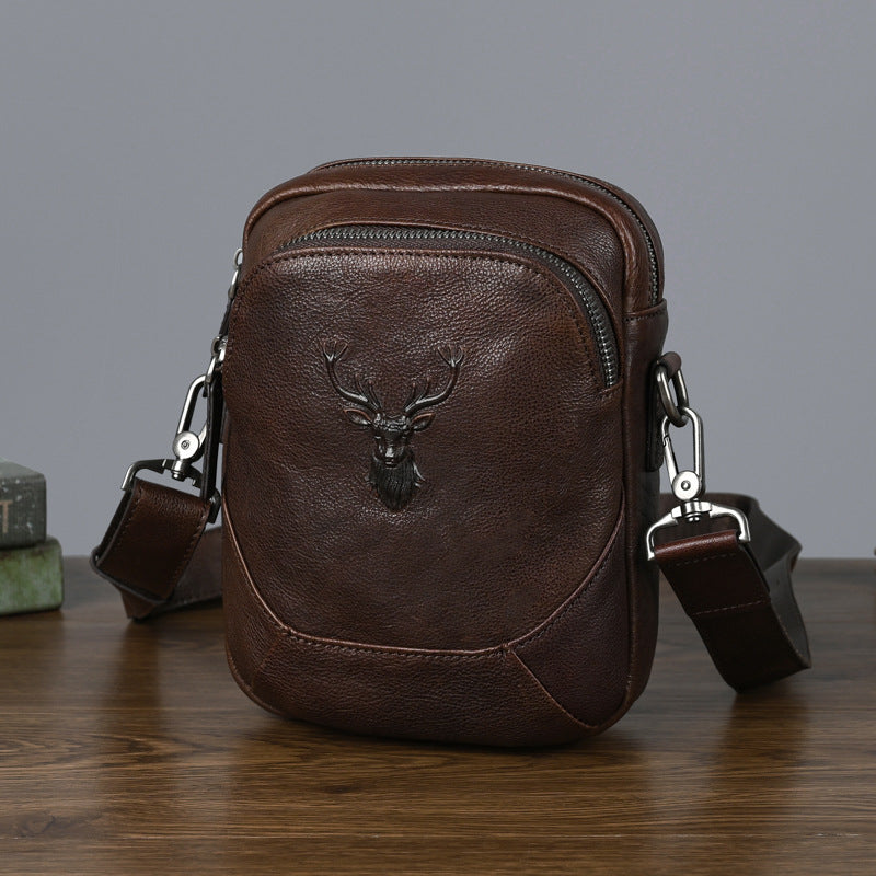 Men's Layer Tree Height Vegetable Tanning Leather Men's Chest Bags