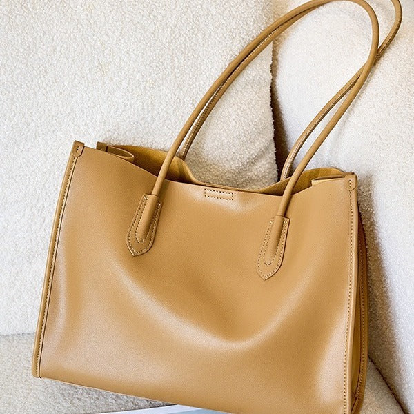 Women's Cow Leather Niche Soft Versatile Retro Tote Bags