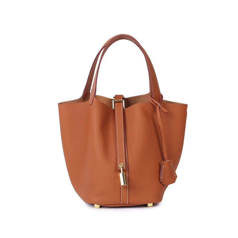 Women's Cowhide Genuine Leather Vegetable Basket Commuter Bags
