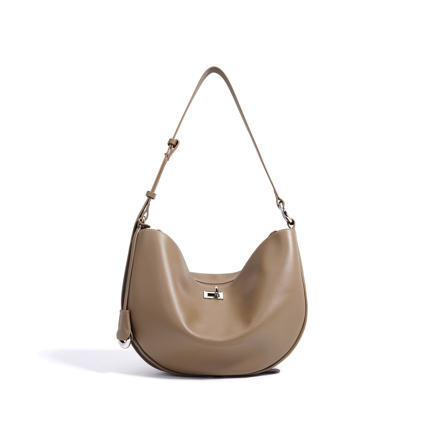 Women's Simple Authentic Leather Tactile Feel Twist Crossbody Bags