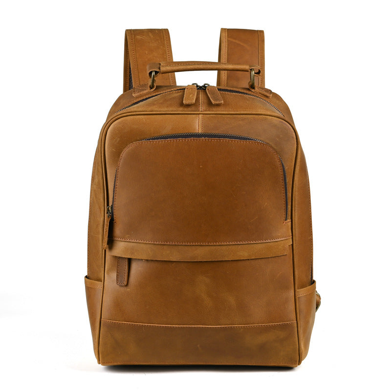 Men's Leather Vintage First Layer Cowhide Large Backpacks