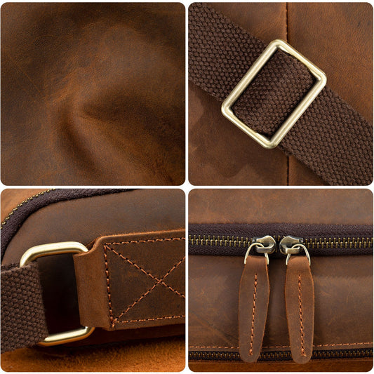 Men's Horizontal Leather Collection High-grade Large Capacity Men's Messenger Bags