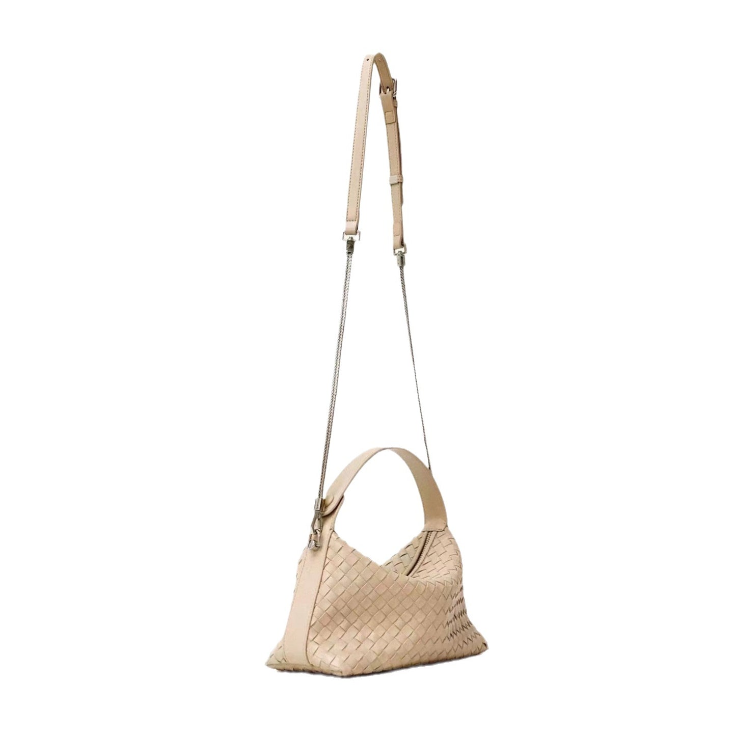 Women's Handmade Genuine Leather Woven Underarm Chain Crossbody Bags