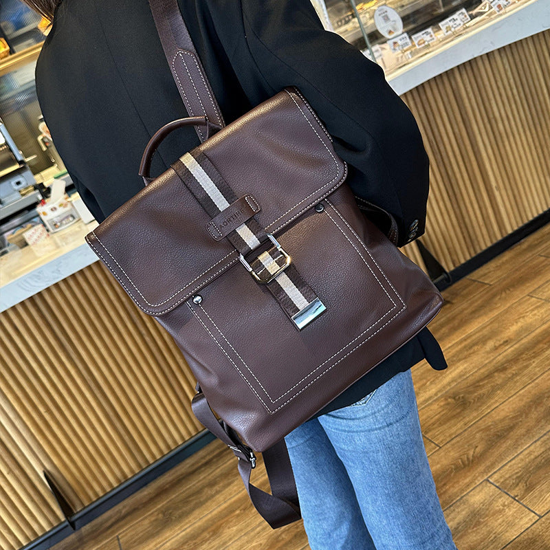British Style Retro Simple Contrast Color Backpacks