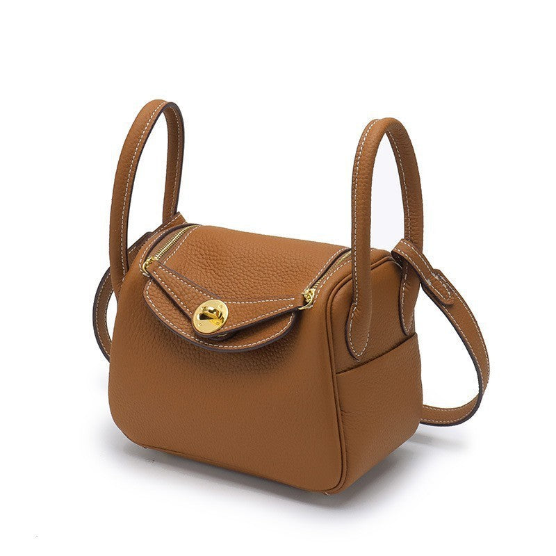 Women's Layer Cowhide Doctor Lindy Medical Box Leather Shoulder Bags