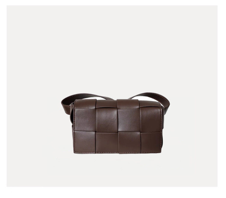 Authentic Leather Weave Female One Gold Bags